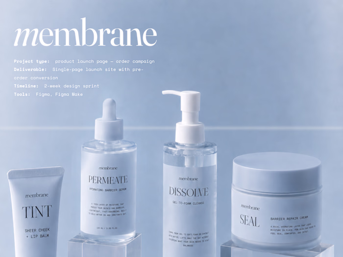 Membrane | Barrier-First Skincare, Reimagined | Landing Page