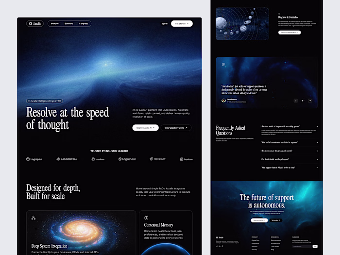Designed a futuristic AI SaaS