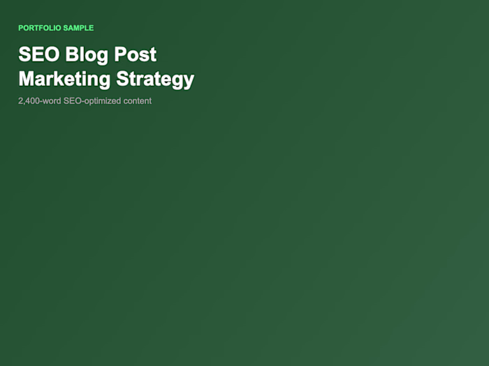 SEO Blog Post — Marketing Strategy