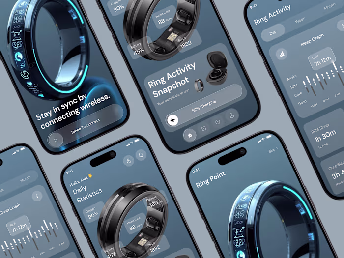 "Smart Ring App UI –