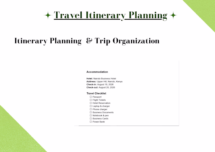 I created a detailed travel