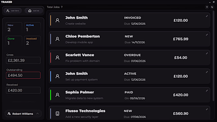 Designed and developed Flusso Tracker,