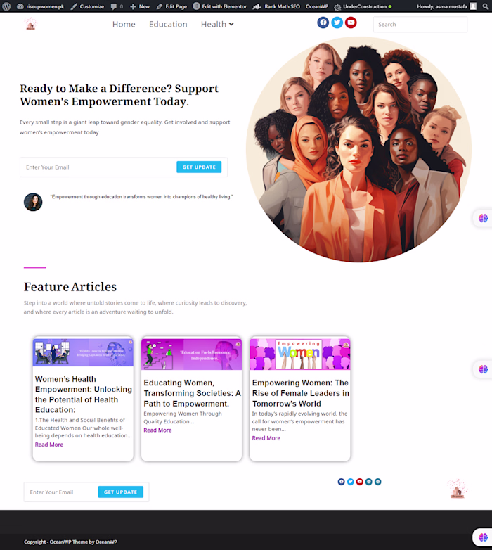 RiseUpWoman Nonprofit Website