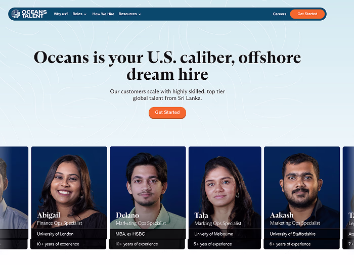 Oceans Talent, Webflow CMS, Content Operations and Conversion