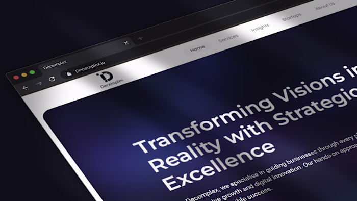 Framer website design for decemplex