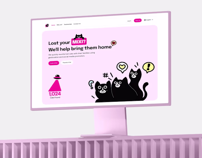 Find My Mixi: Website and Brand for Lost and Found Cats