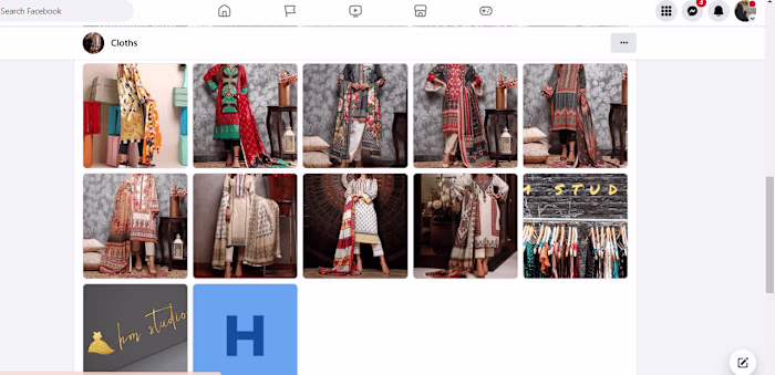 social media management of clothing brand "cloths"