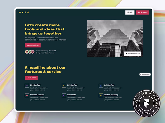 ZOZO  landing page Framer template