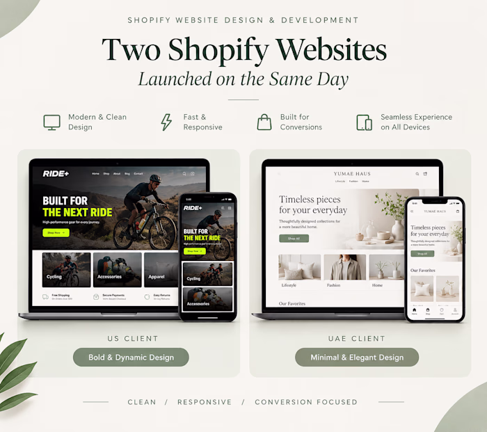 Two Shopify stores. Two completely