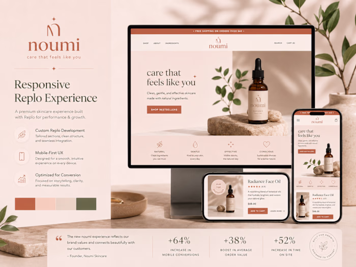 Noumi Replo Landing Page Design & Development