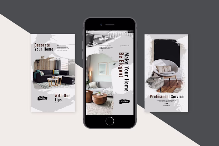 Minimalist Social Media Template Design for Home Décor Brand