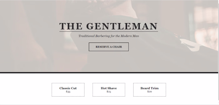 Vintage Branding & Service Booking Page