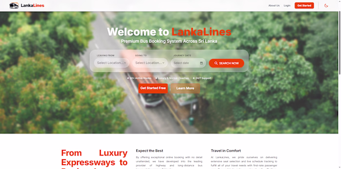 LankaLines – Online Bus Booking Platform