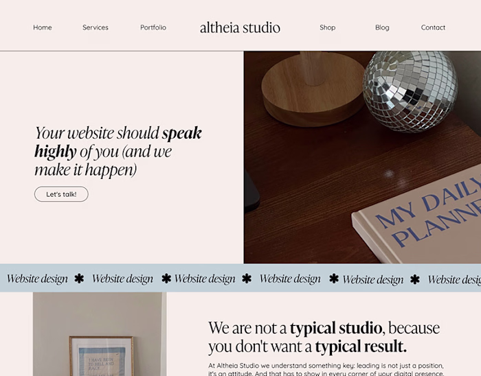 BRANDING STUDIO WEBSITE WORDPRESS ELEMENTOR