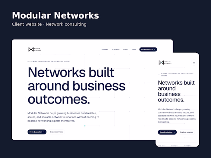 Modular Networks: a credibility-first website for a network firm