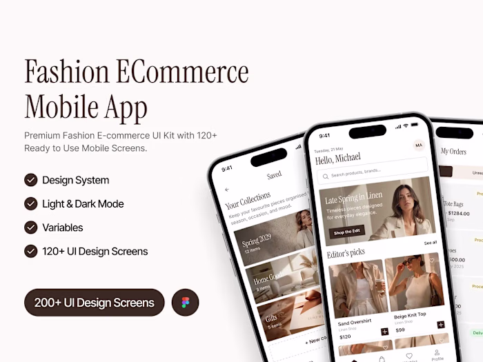 Sable: Fashion E-Commerce Mobile App UI Kit for Figma