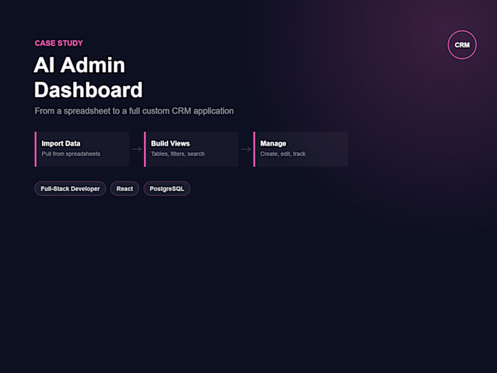 AI Admin Dashboard — From Spreadsheet to App