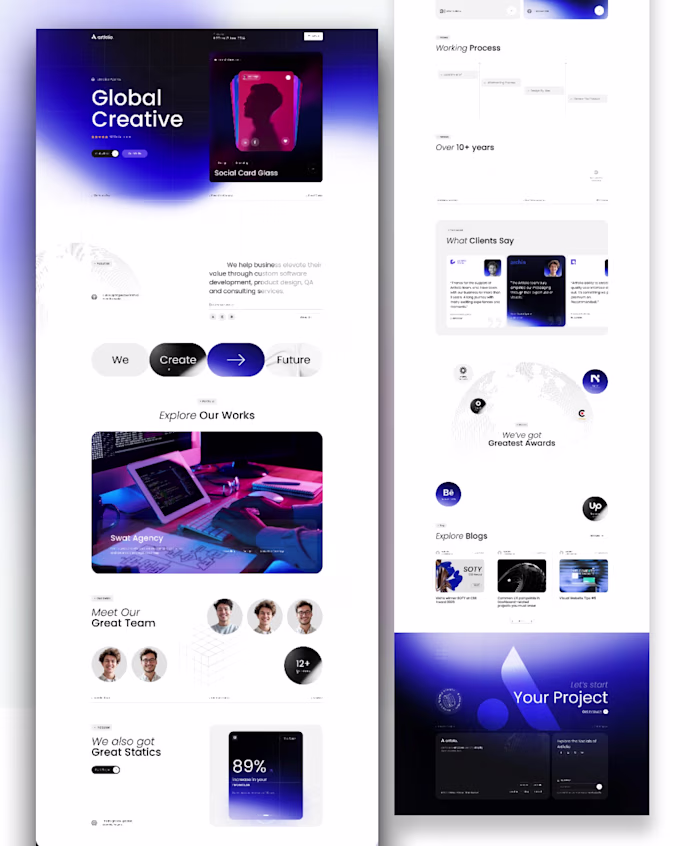 A Global Creative landing page