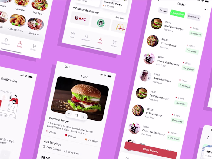 Home Screen Interaction- Food Zone delivery app
