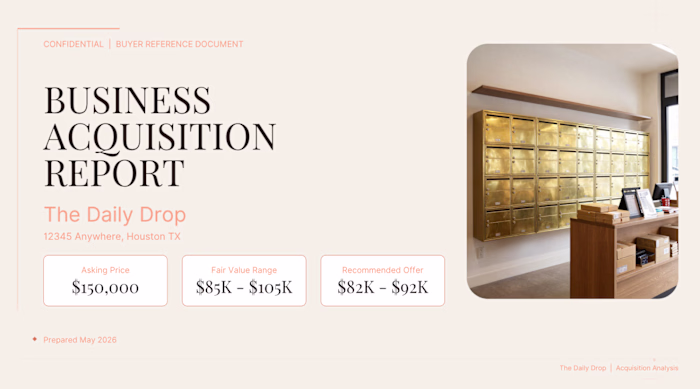 Independent business acquisition research project