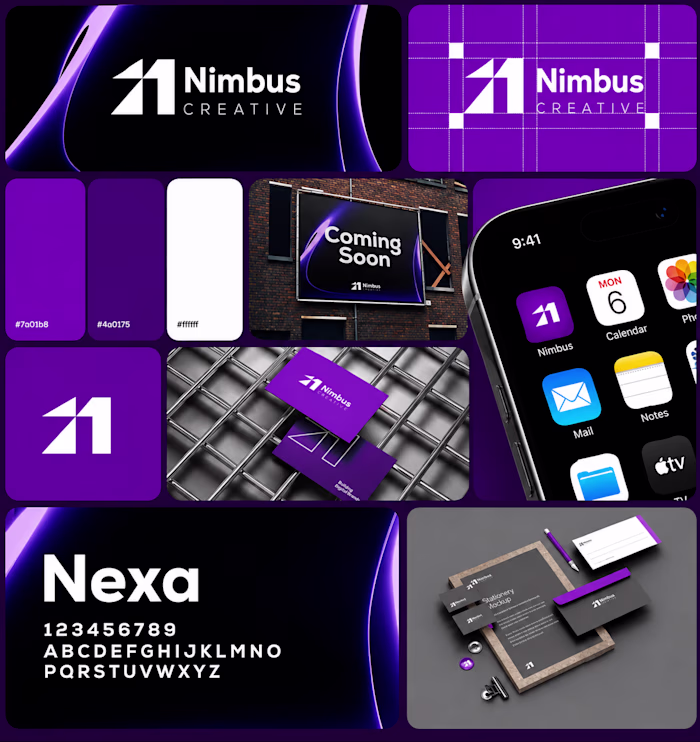 Nimbus Creative — built to be seen. 💜⚡ A bold, modern brand...