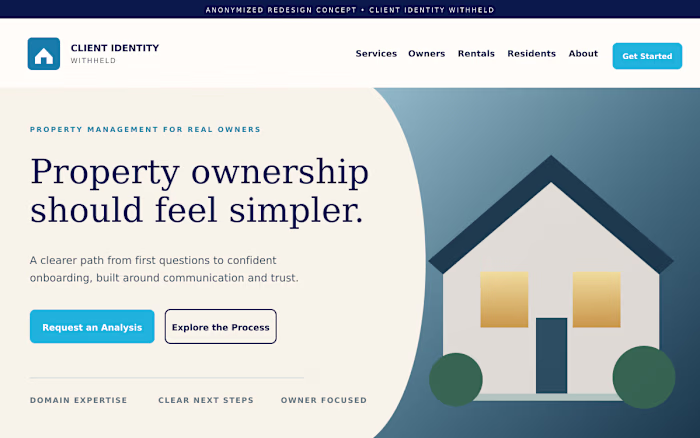 Property-Management Website Redesign — Client Identity Withheld