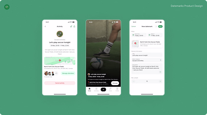 Mobile App redesign for Datemarks