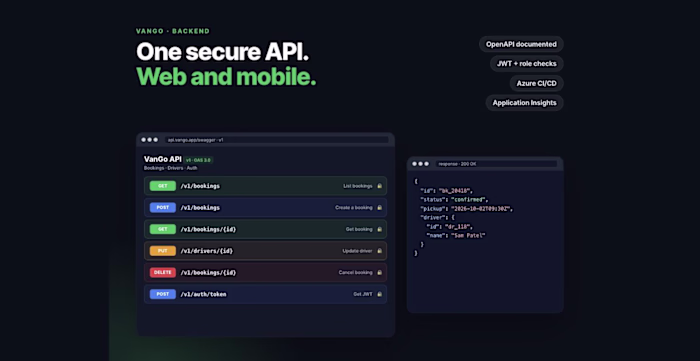 VanGo: ASP.NET Core Web API on Microsoft Azure