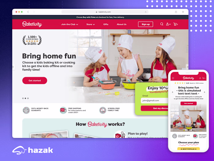 Baketivity - eCommerce - Subscription based model