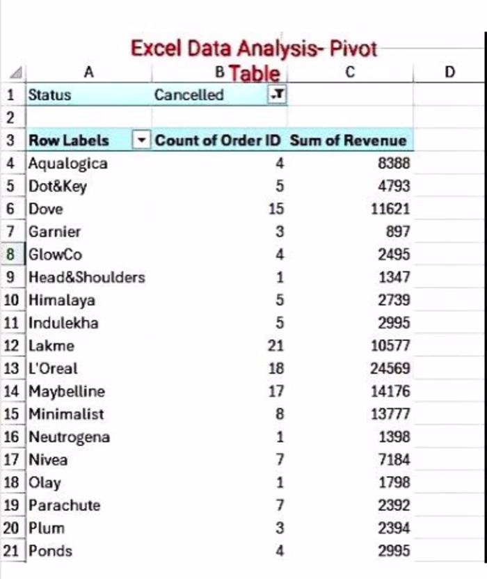 E-commerce Data Cleaning & Excel Analysis | 14,000+ Rows