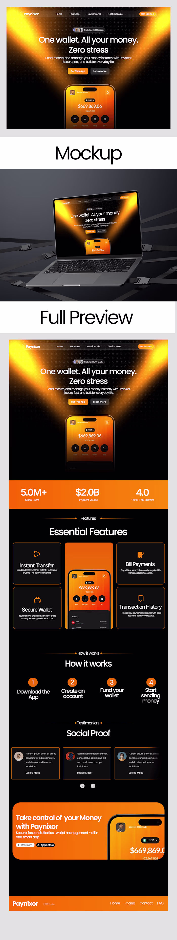 Paynixor( Fintech - wallet landing page)