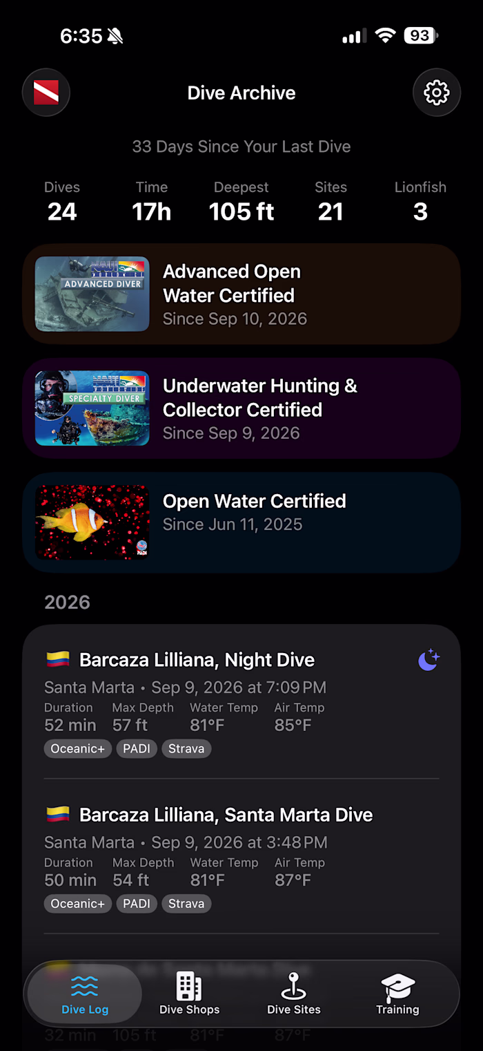 Dive Archive: Dive Logbook for iPhone, iPad & Mac