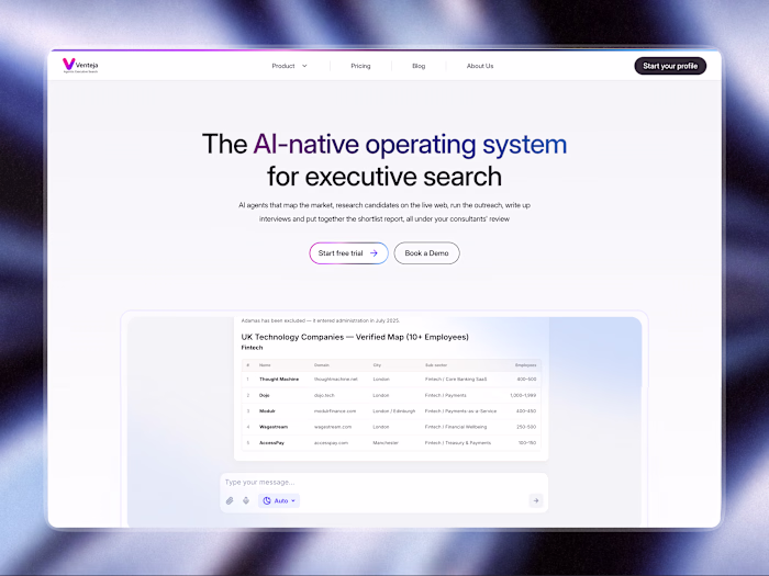 Venteja Website — Framer Development