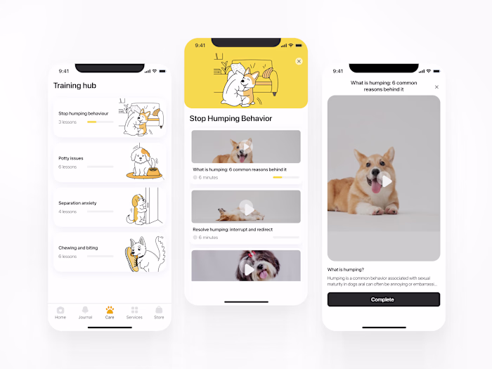 Pet care mobile app