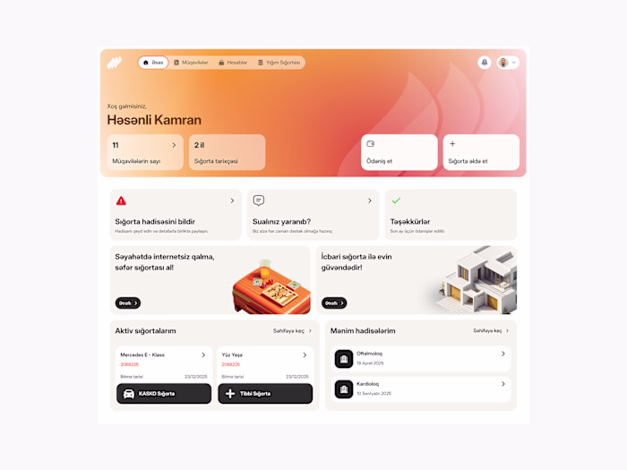 Atashgah Insurance Dashboard Design