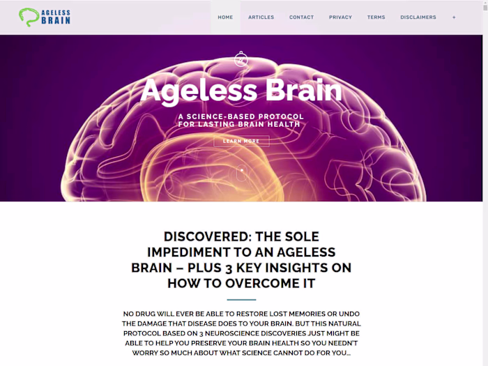 Sales Page For Brain Health Product