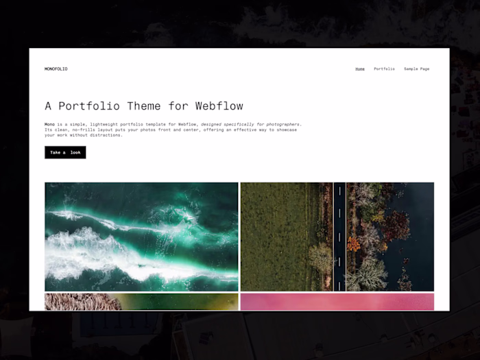 Monofolio — Webflow Portfolio Template
