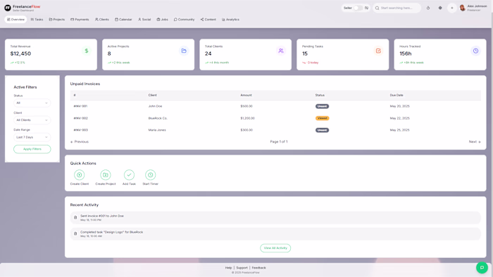 FreelanceFlow – AI-Powered Freelance Business Manager