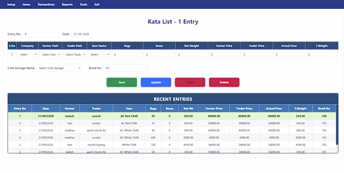Full-stack trading management application built