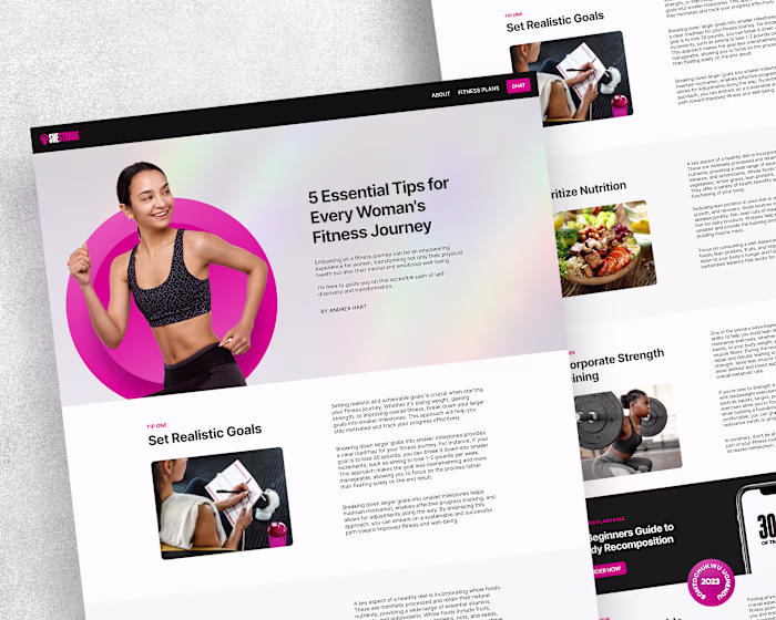 Framer Blog Site for SheSTRONG