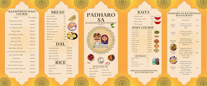 Indian Hotle Menu Design