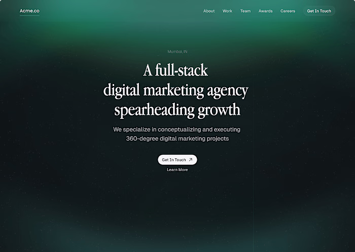 Landing page design 
