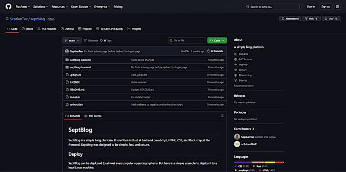 A simple blog platform written