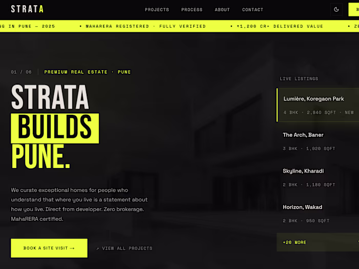 Luxury Real Estate Developer Website