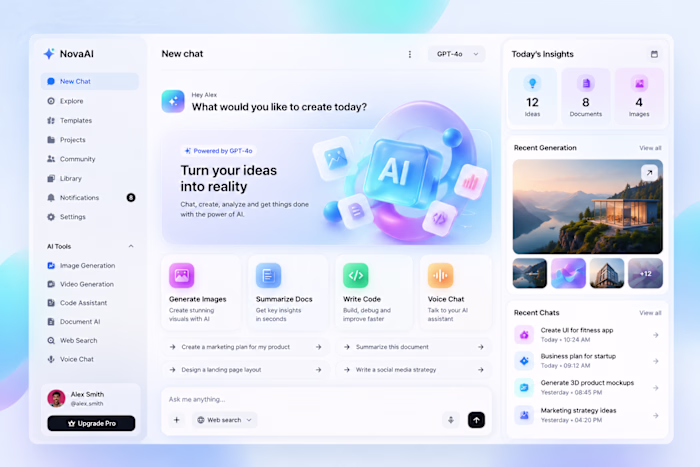 NovaAI — AI Productivity Dashboard

Designed