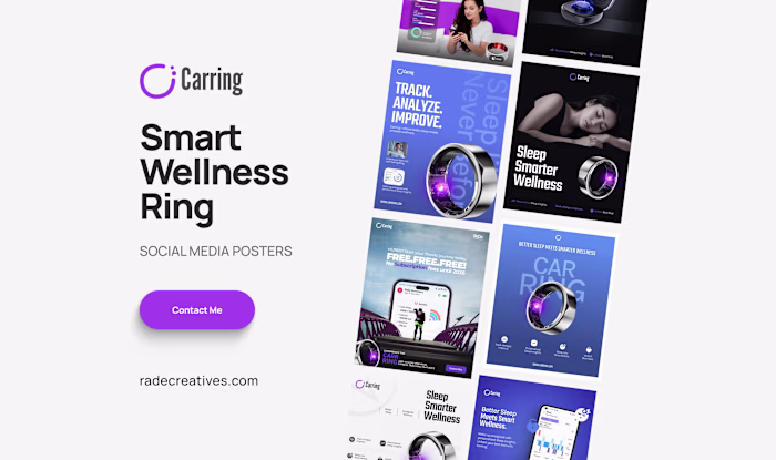 Smart Wellness Ring Social Media Campaign Poster Design