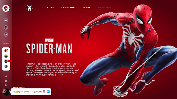 Marvel Inspired UI Screens