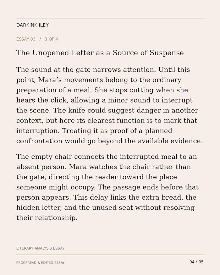 essay about unopened letter