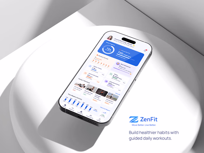 ZenFit – Fitness & Workout Mobile App UI/UX Design