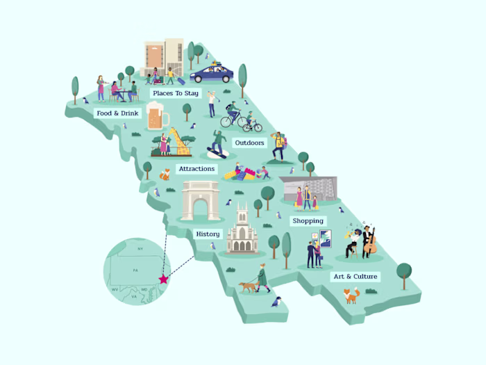 Illustrated Map for Web & Print